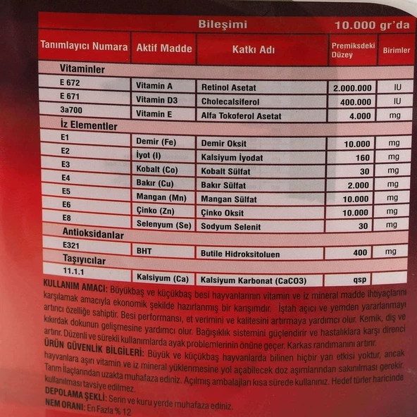 Revitamin Eco Feed Büyük ve Küçükbaş Vitamin Mineral Premiksi - 4