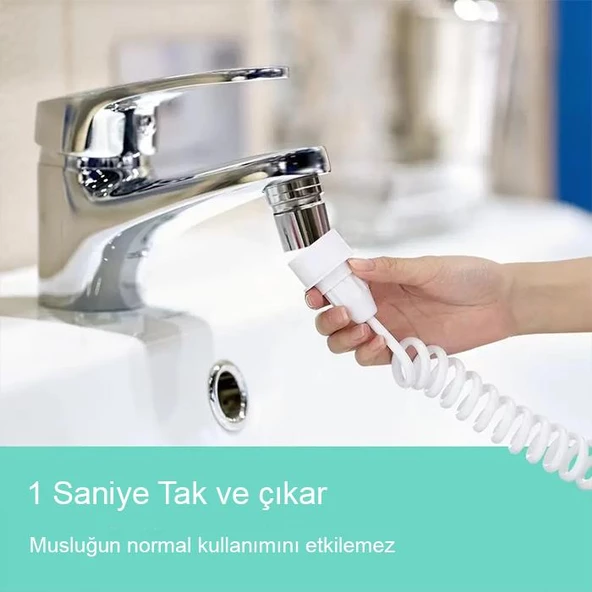 Polham Musluk Aparatlı Ağız İçi Temizleme Aleti, Sulu Ağız Duşu Aparatı, Diş ve Damak Temizleyici - 2