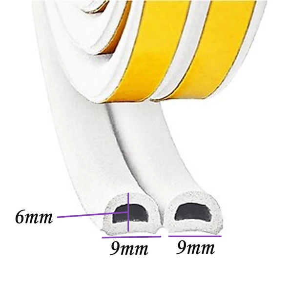 5x2=10 Metre Kapı Pencere Bandı Beyaz Fitili Yapışkanlı Soğuk Izolasyon Bant - 3