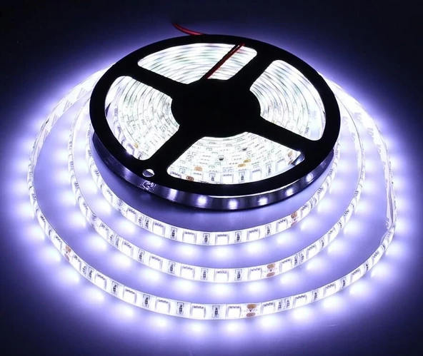 CT4487 ŞERİT LED 12 V DIŞ MEKAN BEYAZ 3 ÇİPLİ 5MT BOLLED+CATA