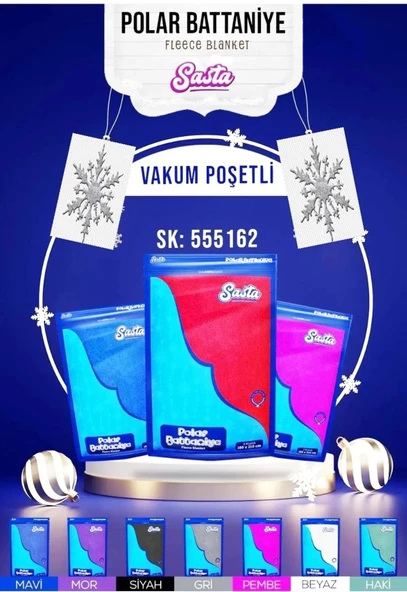 Sasta Polar Battaniye 180X210CM Çift Kişilik (TV - Televizyon) - LARCİVAT