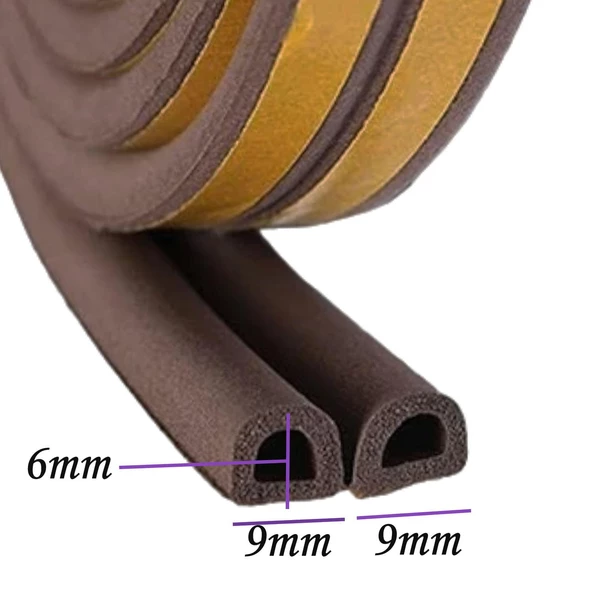 10x2=20 Metre Kapı Pencere Bandı Kahverengi Fitili Yapışkanlı Soğuk Izolasyon Bant - 3
