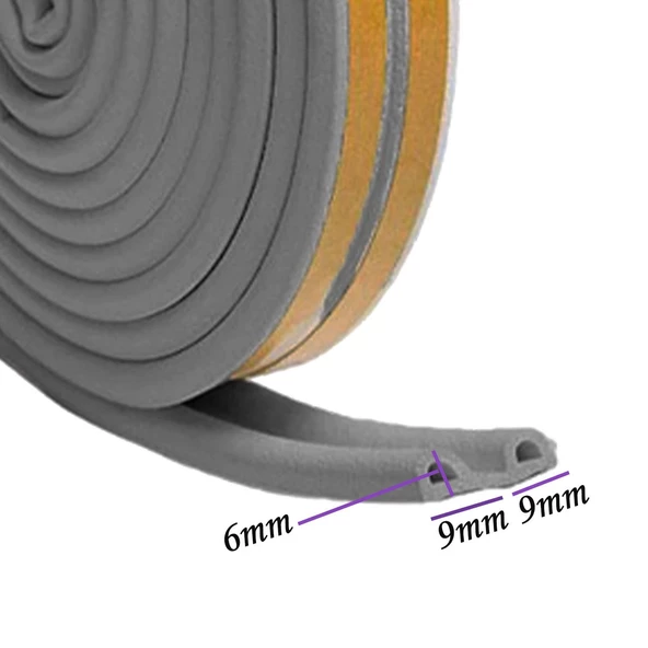 10x2=20 Metre Kapı Pencere Bandı Gri Fitili Yapışkanlı Soğuk Izolasyon Bant - 3