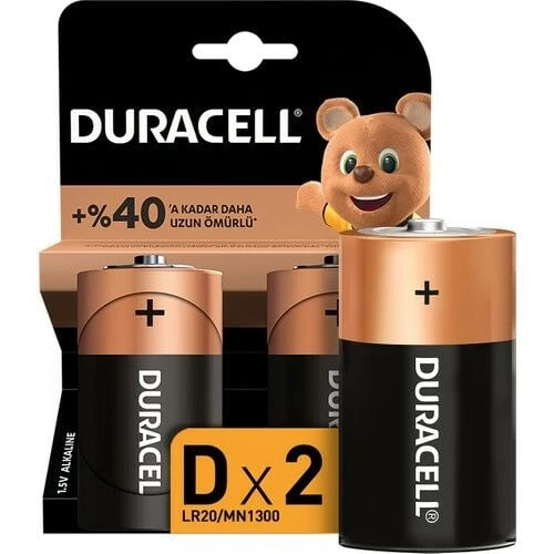 5000394076716 DURACELL BÜYÜK PİL -D BOY-LR20....2 Lİ KART