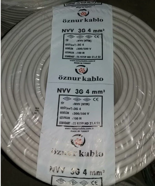 TTR KABLO 3X4 BEYAZ ÖZNUR - 50 METRE