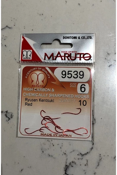 9539 Ryusen Kentsuki 6 Numara 10'lu Paket Kırmızı Çift Tırnak Olta Iğnesi - 2