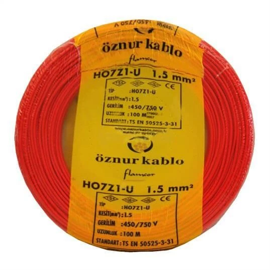NHXMH YANMAZ KABLO 1,5 LUK KIRMIZI ÖZNUR-HES - 100 METRE