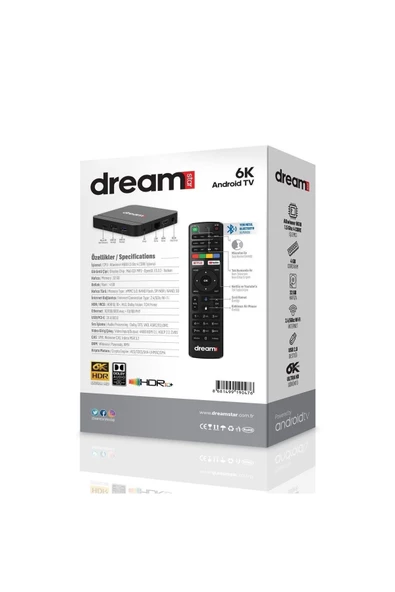 DREAMSTARRECI4 DREAMSTAR İ4 ANDROID BOX 4GBRAM 32GB HAFIZA 2.4-5GHZ 4K HDR10+ DOLBY - 4