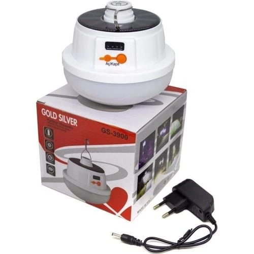 GOLDSILVER3900 GOLDSILVER GS-3900 GÜNEŞ PANELLİ USB+ŞARJLI KUMANDALI KAMP AMPULU - Resim 5