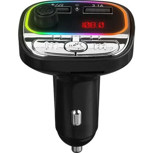 HY-XCB40 Hytech HY-XCB40 Çift USB 5V 3.1A Rainbow Işıklı Led Ekran TF Kartlı V5.0 Bluetooth Fm Tran