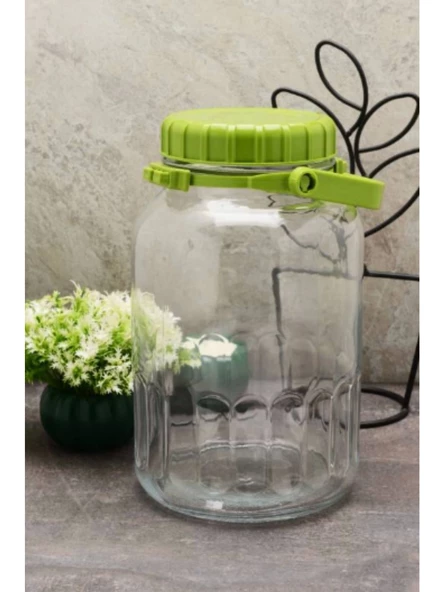 Paşabahçe 80006 Yeşil Kapaklı Cam Kavanoz 4 Lt