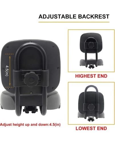 Sırt Destekli Bisiklet Selesi Koltuğu Arkalıklı Ayarlamalı Geniş Elektrikli Bisiklet Koltuk Siyah - 6