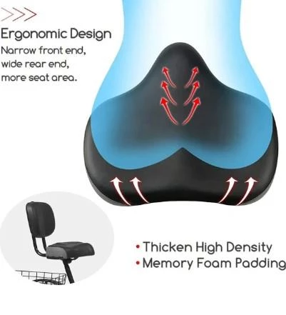 Sırt Destekli Bisiklet Selesi Koltuğu Arkalıklı Ayarlamalı Geniş Elektrikli Bisiklet Koltuk Siyah - 7