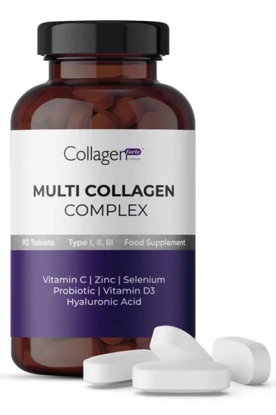 Multi Collagen Complex, Probiyotik, Çinko, Selenyum, Vitamin C,e,d3 & Hyalüronik Asit