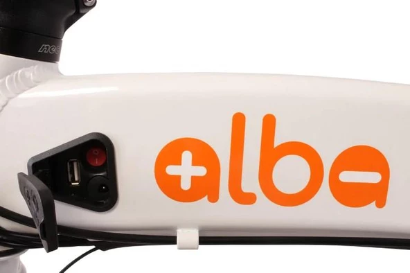 Alba Fold 2 Std Elektrikli Katlanır Bisiklet LED Gösterge, 7.8Ah Batarya Beyaz E-Bike - 4
