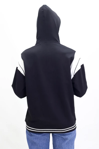Kız Erkek Çocuk Unisex Kapüşonlu Kolej Ceket - 12