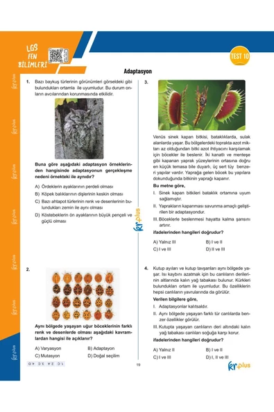 KR Plus LGS Relaks Fen Bilimleri Soru Fasikülü - 3
