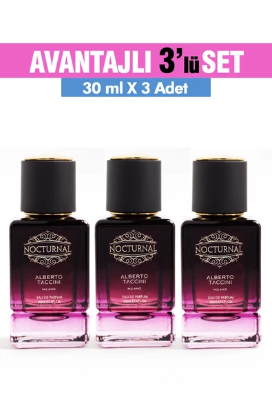 3'Lü Set Alberto Taccini Nocturnal Kadın Parfüm 30 ml