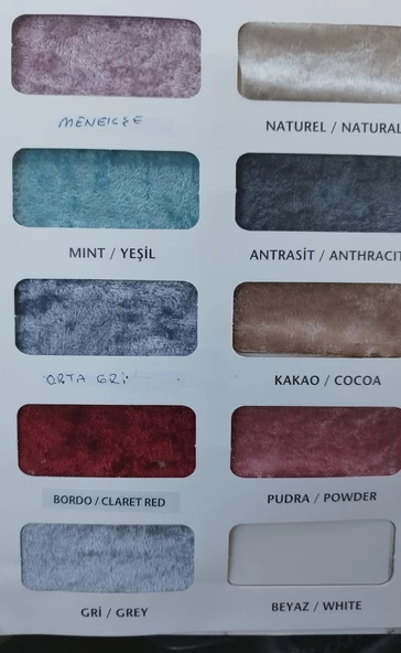 Mandaş kadife koltuk çekyat örtüsü  2 li 3+3 fuşya - 2