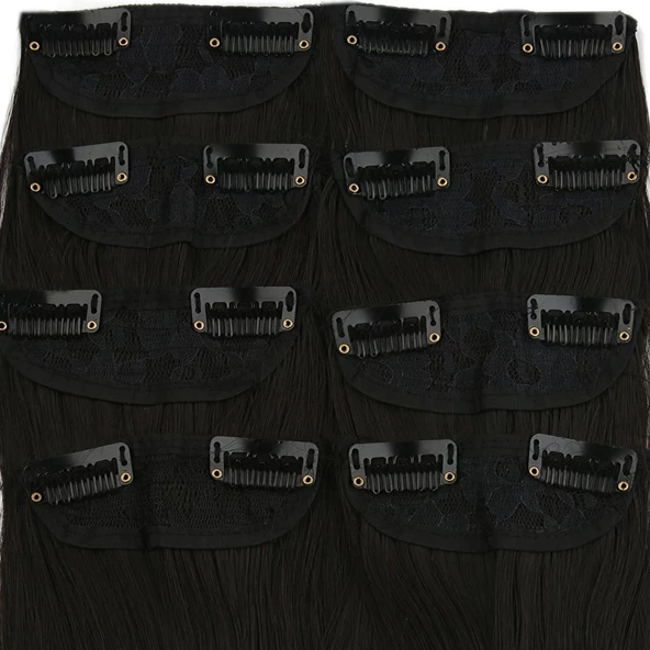 Fiber Sentetik Düz 8 Parça Çıt Çıt - Kahverengi - Resim 2