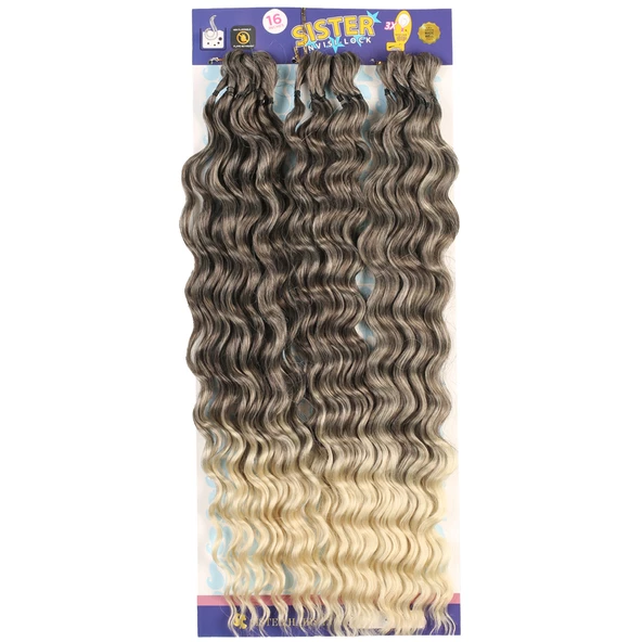 Sister Afro Dalgası Saç - Kahve / Platin Ombreli 4-613 ürün görseli