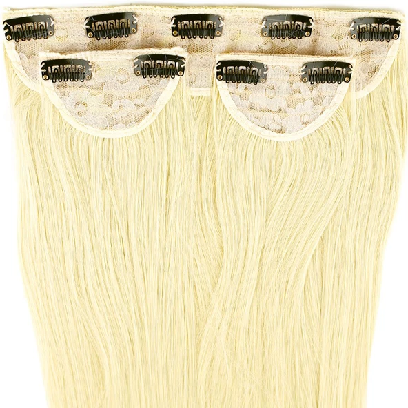 Fiber Sentetik Düz Yarım Ay + 2 Yan Çıt Çıt - Platin - Resim 2