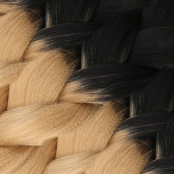 Afrika Örgülük Sentetik Ombreli Saç 100 Gr. - Siyah / Balköpüğü - Resim 2