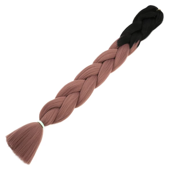 Afrika Örgülük Sentetik Ombreli Saç 100 Gr. - Siyah / Gülkurusu ürün görseli