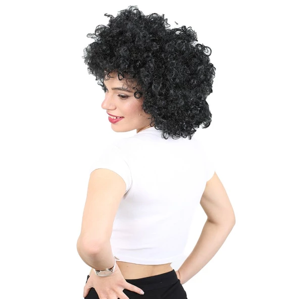 Animasyon Parti Ve Palyaço Peruğu - Siyah - Resim 3