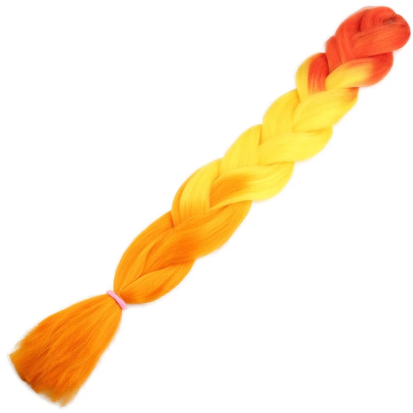 Afrika Örgüsü Ve Rasta İçin Sentetik Ombreli Saç - Turuncu / Sarı / Hardal Sarısı ürün görseli