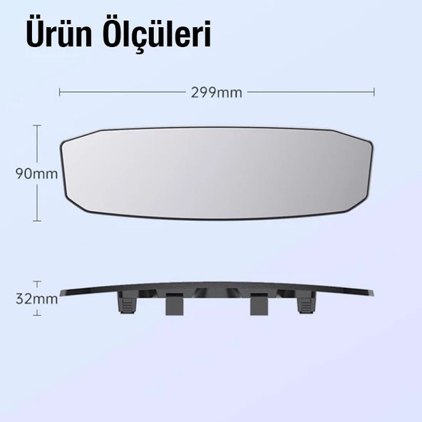 Coofbe Dışbükey Geniş Açılı Araç Dikiz Aynası Kör Nokta Azaltıcı Ultra Şeffaf Ayna Geniş Açılı Dikiz Aynası - 5