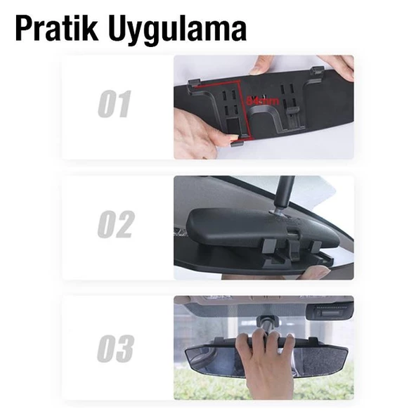 Coofbe Dışbükey Geniş Açılı Araç Dikiz Aynası Kör Nokta Azaltıcı Ultra Şeffaf Ayna Geniş Açılı Dikiz Aynası - 4