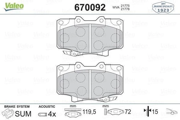 FREN BALATASI ÖN LAND CRUISER 2.4 8496 LAND CRUISER 80 4.0-4.2D 9097