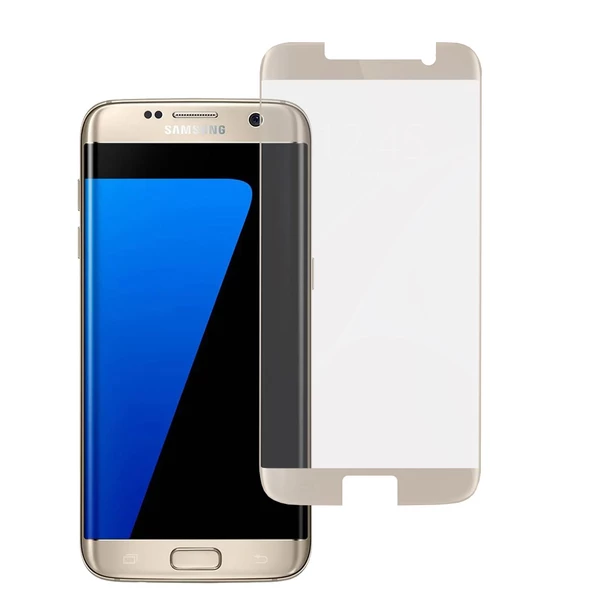 Samsung Galaxy S7 Edge Tam Kaplayan Kavisli Cam Ekran Koruyucu - Resim 3