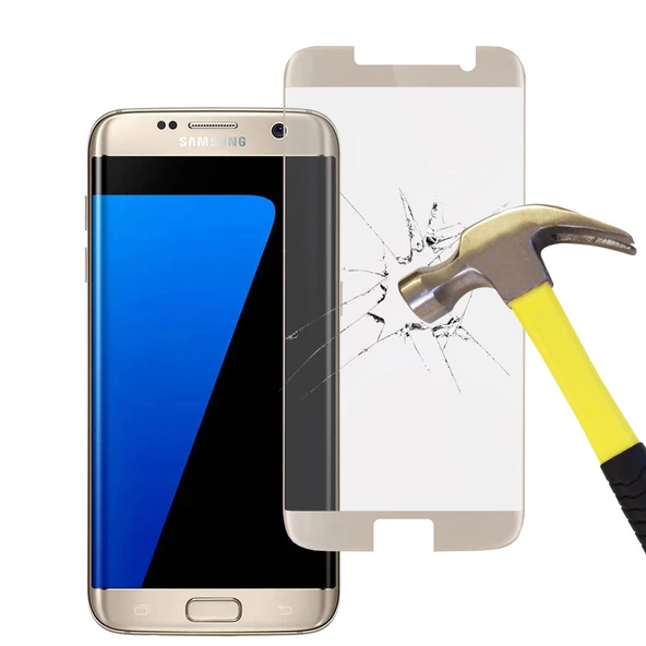 Samsung Galaxy S7 Edge Tam Kaplayan Kavisli Cam Ekran Koruyucu - Resim 4