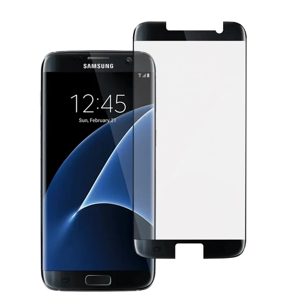 Samsung Galaxy S7 Edge Tam Kaplayan Kavisli Cam Ekran Koruyucu - Resim 2