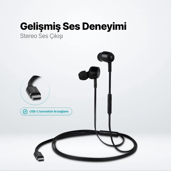 Ttec Hd Mikrofonlu Ergonomik Kulakiçi Kablolu Type-c Kulaklık, Kumanda Kontrollü Stereo Sesli Kulaklık - 2