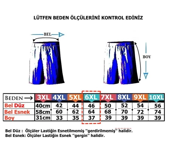 Battal Beden Erkek Boxer Penye Düz İndigo - 2