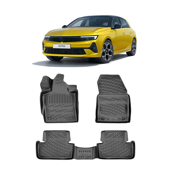 Rizline Opel Astra L 2022 Sonrası   3D Havuzlu Paspas Siyah