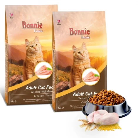 Bonnie Tavuklu Yetişkin Kedi Maması 10 Kg x 2 Adet