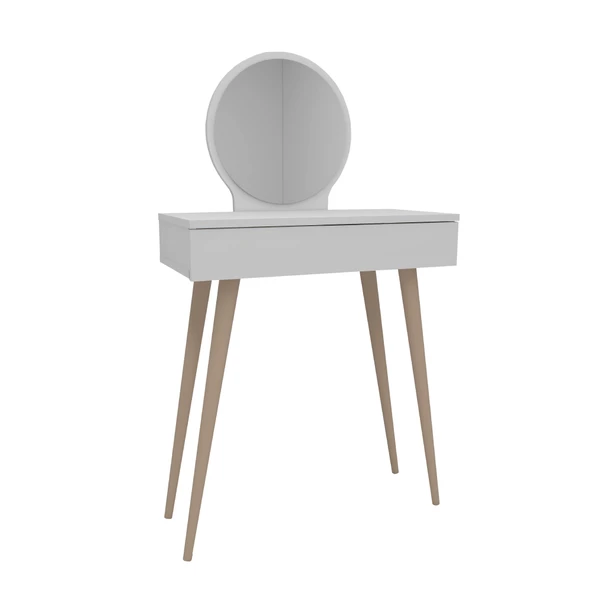 Arnetti Siena Aynalı Ahşap Ayaklı Çekmeceli Makyaj Masası Beyaz - 3