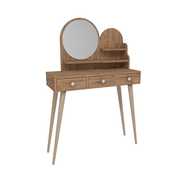 Arnetti Ruges Aynalı Ahşap Ayaklı Makyaj Masası Atlantik Çam - 3
