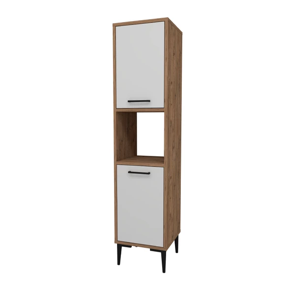 Arnetti Daminol Mutfak ve Banyo Dolabı 2 Kapaklı 5 Raflı Çok Amaçlı Dolap Atlantik Çam Beyaz - 6