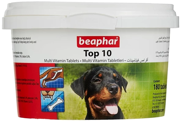 Beaphar Top 10 Multi Vitamin Tablets Köpek Vitamini 180 Adet