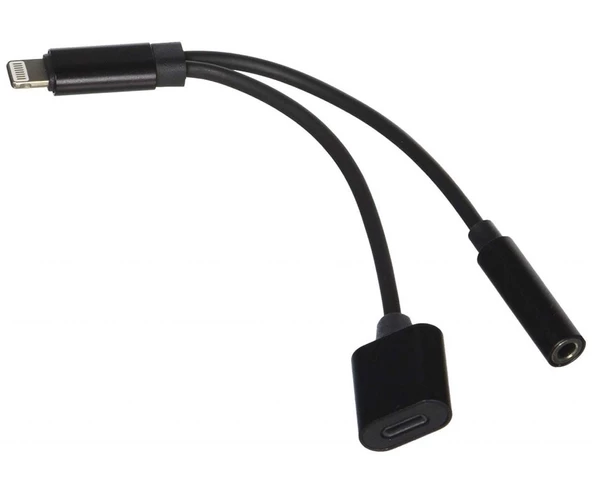 Shoamı SH016 3 İn 1 Lightning Aux 3.5 Mm Kulaklık Ve Şarj Çevirici - 2