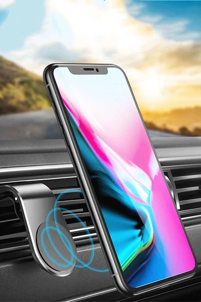 Araç Içi Manyetik Mıknatıslı Telefon Tutucu Oto Klima Araba Tutacağı Tüm Telefonlara Uygun - 5