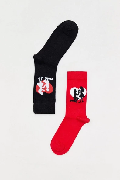 Sevgili Çorabı Dode Flora Soket Çorabı 2 li