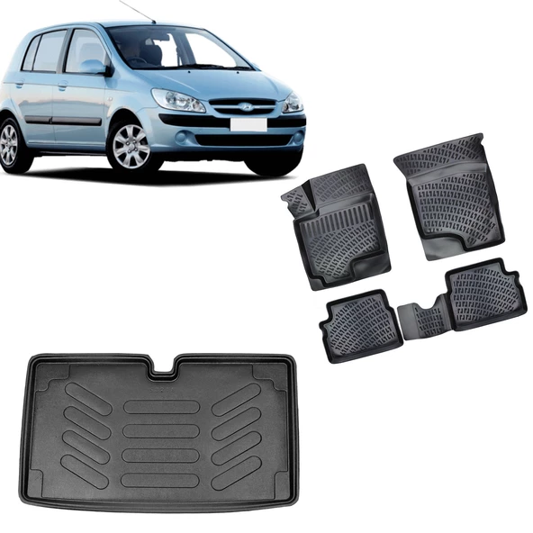 Hyundai Getz  2002-2011 Rizline 3D Havuzlu Paspas ve Bagaj Havuzu Set ürün görseli