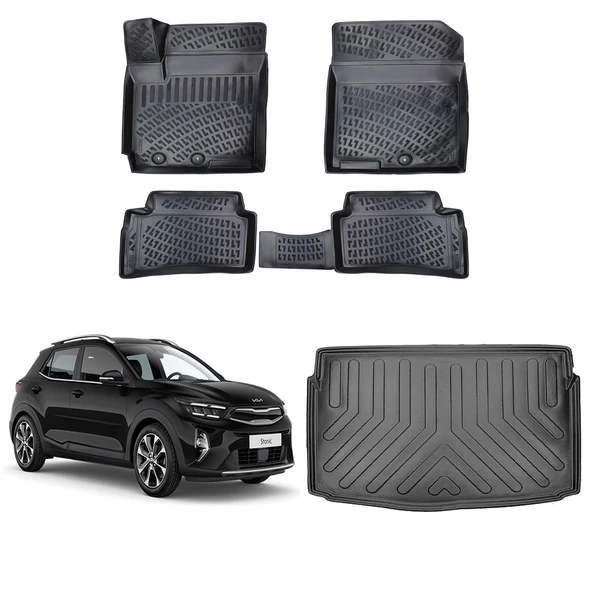 Kia Stonic 2021+ Rizline 3D Havuzlu Paspas ve Bagaj Havuzu Siyah ürün görseli