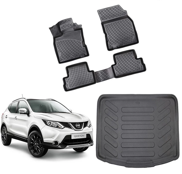 Nissan Qashqai  2014-2020 Rizline 3D Havuzlu Papsas Ve Bagaj Havuzu Set ürün görseli